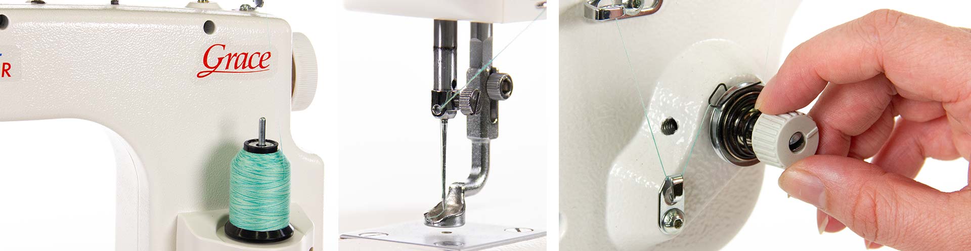 Finesse thread in a quilting machine