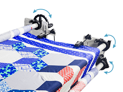 No-baste quilting rail system